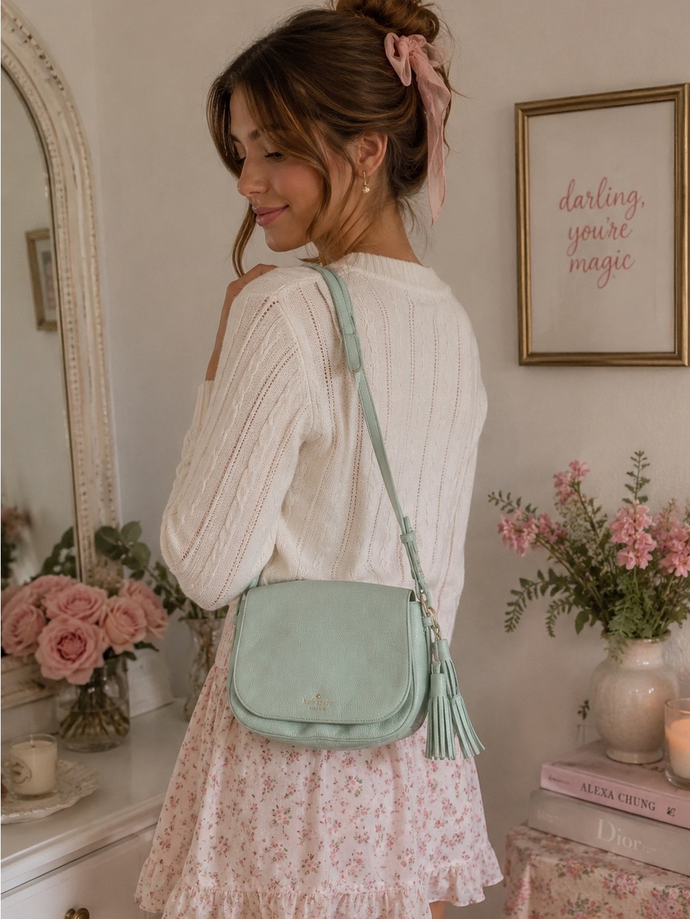 Kate Spade New York Grace Blue Orchard Street Penelope Leather Crossbody Bag